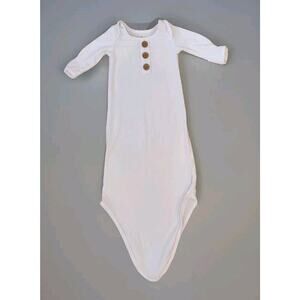 Caden Lane Infant Girl Boy White Cotton Sleeper Gown Knotted Size‎ 7-14 Lbs -E5